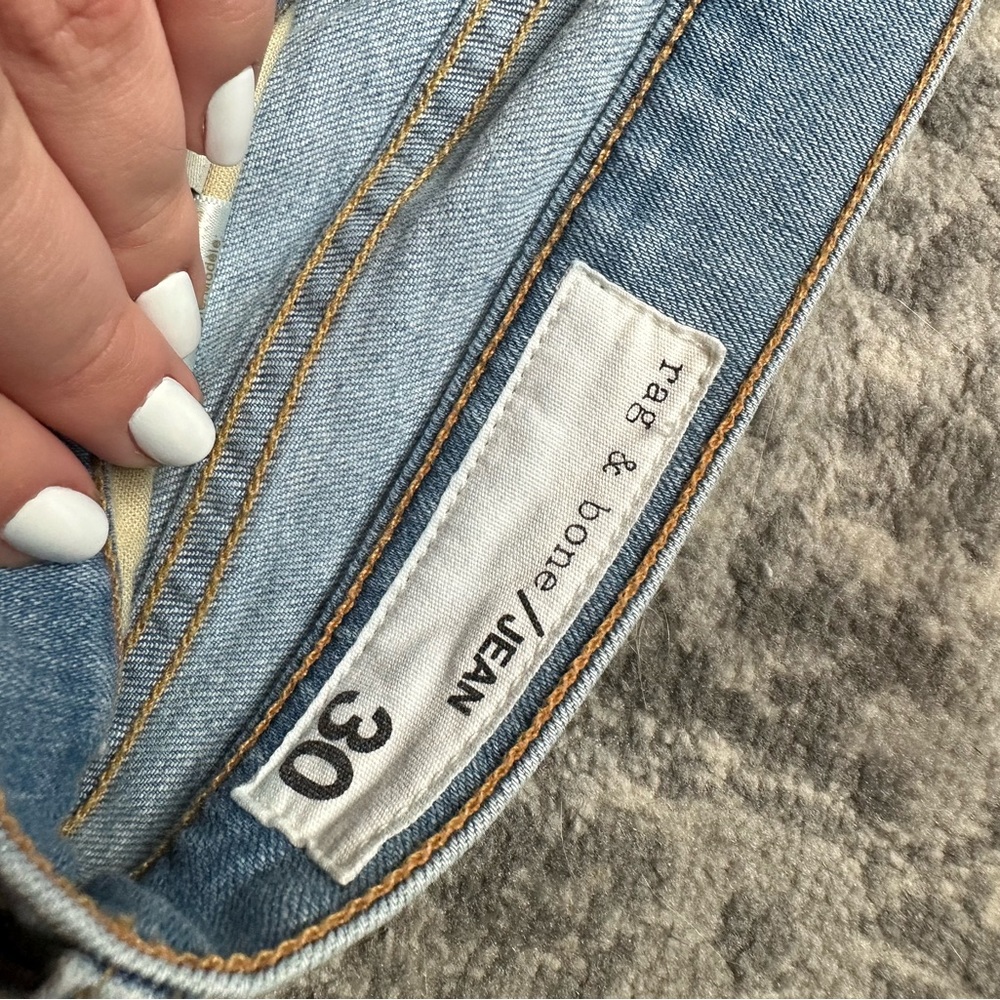 Rag and bone skinny jeans with raw hem